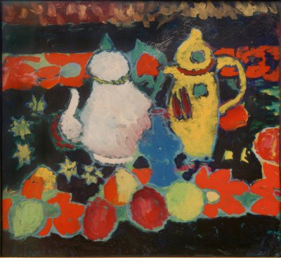 Naturaleza muerta con jarra amarilla y blanca de Alexej von Jawlensky