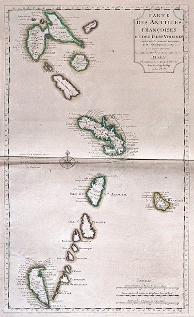 Antillas francesas e islas cercanas - por A de Alexis Hubert Jaillot