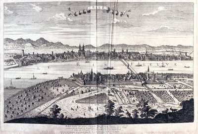Bale, Suiza, por A.H. Jaillot en "Atlas Français" - París de Alexis Hubert Jaillot