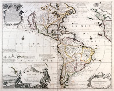 América del Sur y del Norte - por A de Alexis Hubert Jaillot