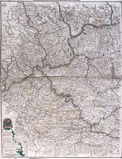 Los estados sobre el río de la Mosella, Reno y Saar, Alemania - por A de Alexis Hubert Jaillot