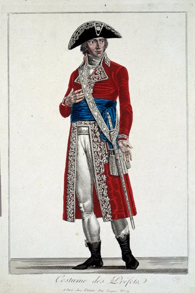 Un Prefecto con Traje Rojo, grabado por Alexis Chataignier (1772-1817) de Alexis Chataigner