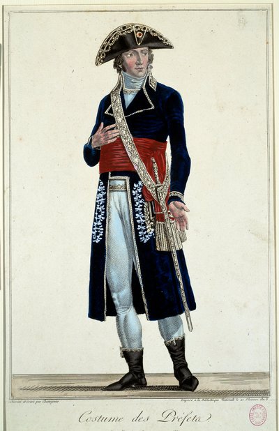 Un prefecto en un traje azul (grabado) de Alexis Chataigner