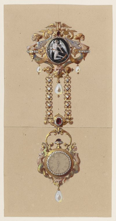 Diseño para una chatelaine con reloj de Alexis Falize