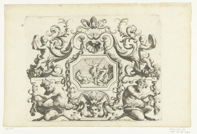 El panel Achthoekig pone a Orfeo en Eurídice Nuevos Diseños para Adornos de Paneles, Paneles, Carruajes &c. (título de la serie) de Alexis Loir (I)