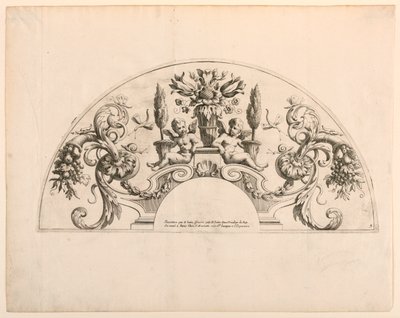 Hojas de abanico, quinta y sexta placas del conjunto, "Divers Desseins de grands Eventails, Encrans, et autres Ornamens, inventados y grabados por Nicolas Loire" de Alexis Loir