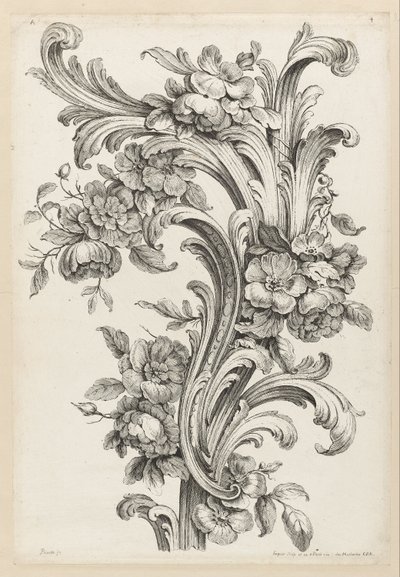 Diseño floral y de hojas de acanto de Alexis Peyrotte