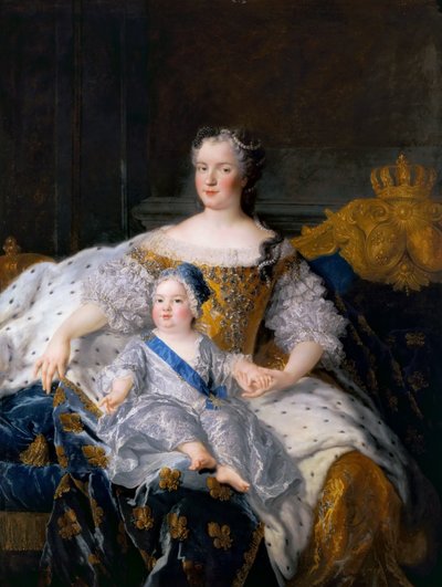 Marie Leszczynska con Louis, Delfín de Francia de Alexis Simon Belle