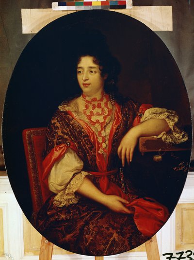 ""Retrato de una dama de honor en la corte de la Reina de Francia"" (Retrato de una dama de honor) Pintura de Alexis Simon Belle (1674-1734) Museo del Hermitage, San Petersburgo de Alexis Simon Belle