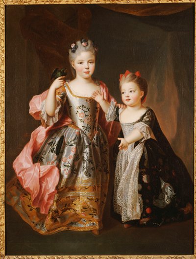 Retrato de dos niñas, supuestamente Adelaide y Victoire, hijas de Luis XV de Alexis Simon Belle
