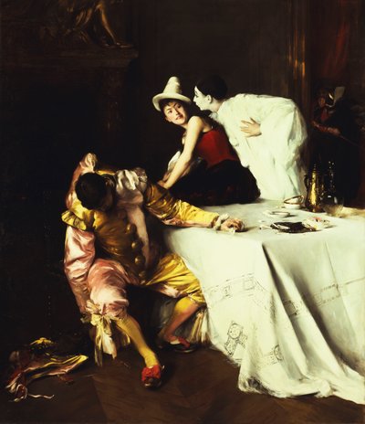 Pierrot, Colombina y Polichinela de Alexis Vollon