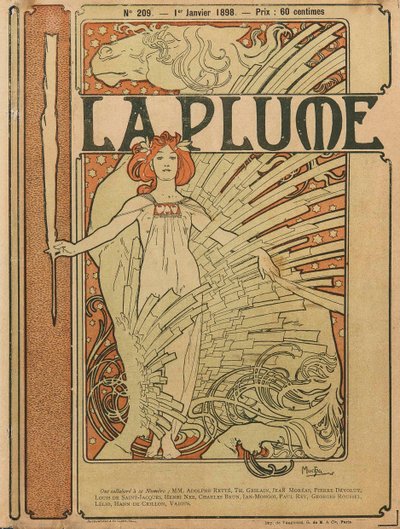 Portada de La Plume No 209 de Alfons Marie Mucha