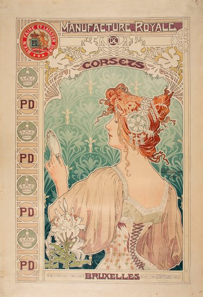 Manufactura Real de corsés, 1897 de Alfons Marie Mucha
