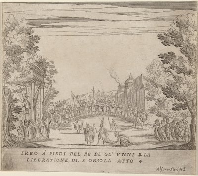 Jereo ante el Rey de los Hunos por la liberación de Santa Úrsula de Alfonso Parigi II