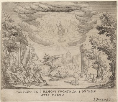 Lucifer y Demonios Huyendo de San Miguel de Alfonso Parigi II