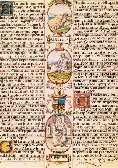 Árbol genealógico de los reyes de los reinos de Asturias y León, de la "Genealogía de los reyes de España" de Alonso de Cartagena de Alfonso de Cartagena