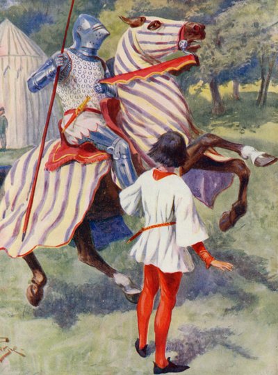 Merrie England: Un joven caballero (litografía en color) de Alfred (after) Pearse