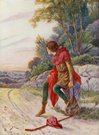 Merrie England: Dick Whittington (litografía en color) de Alfred (after) Pearse