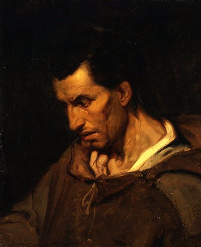 Un loco con delirios de piedad vestido como un fraile de Alfred (attr. to) Dehodencq