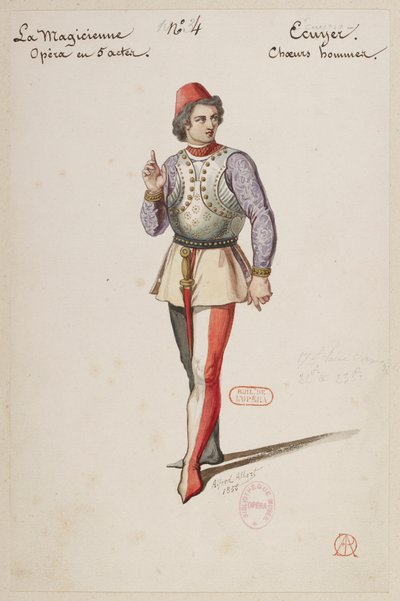 Halévy - La magicienne - modelos de vestuario de Alfred Albert - 04. Ecuyer, coro masculino de Alfred Albert