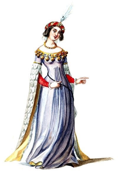 Halévy - La magicienne - modelos de vestuario de Alfred Albert - 07. Dame de cour (retocada) de Alfred Albert