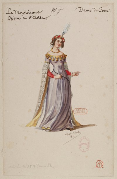 Halévy - La magicienne - diseños de vestuario de Alfred Albert - 07. La dama de la corte de Alfred Albert