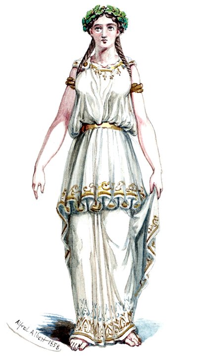 Halévy - La magicienne - modelos de vestuario de Alfred Albert - 21. Mélusine, 3er traje (retocado) de Alfred Albert