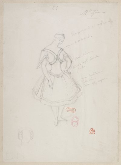 Halévy - La magicienne - modelos de vestuario de Alfred Albert - 24. Mlle Zina, (pas de deux) de Alfred Albert