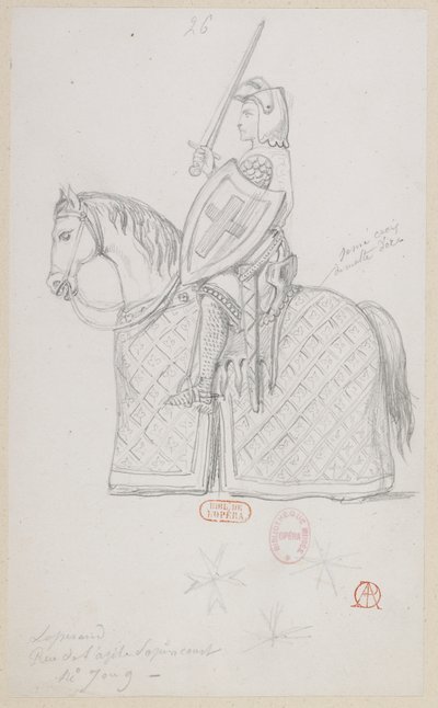 Halévy - El mago - modelos de trajes de Alfred Albert - 26 (Partida de ajedrez, caballo cristiano) de Alfred Albert