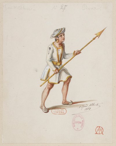 Halévy - La magicienne - modelos de vestuario de Alfred Albert - 27. Partida de ajedrez, peones (sarracenos) de Alfred Albert