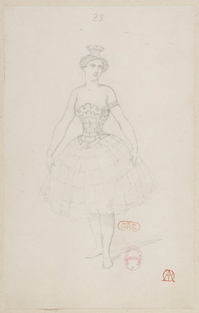 Halévy - El mago - modelos de trajes de Alfred Albert - 28 (Juego de ajedrez, torre) de Alfred Albert