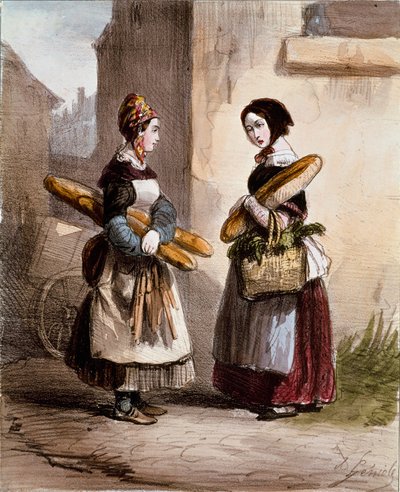 Pequeños oficios: la panadería. Joven comerciante de pan ambulante de Alfred Andre Geniole