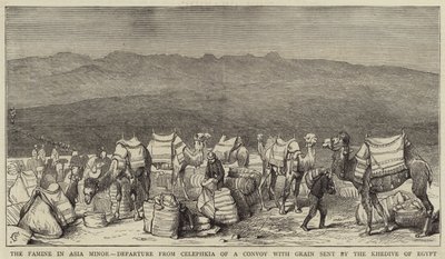 La Hambruna en Asia Menor, Salida de Celephkia de un Convoy con Grano enviado por el Jedive de Egipto de Alfred Chantrey Corbould