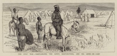 La guerra zulú, Dabulamanzi, el medio hermano del rey, y sus ayudantes de campo de Alfred Chantrey Corbould