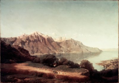 Vista del lago Lemán de Alfred Chavannes