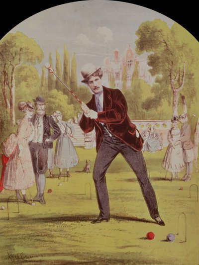 Portada de partitura para Croquet: Tempo Schottische por Lawreen y Davis, 1870 de Alfred Concanen
