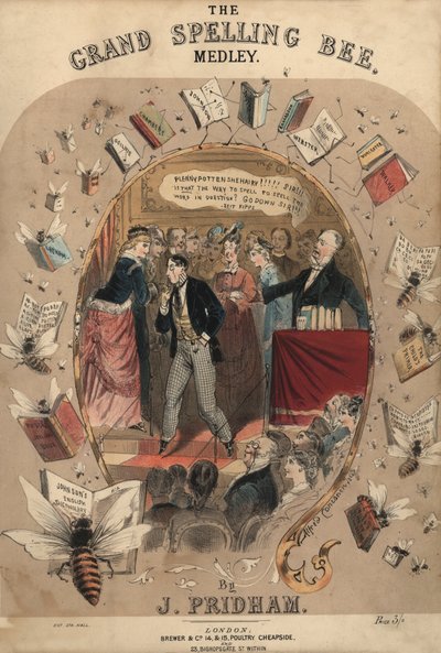 La Gran Abeja de Ortografía Medley, portada de partitura de Alfred Concanen