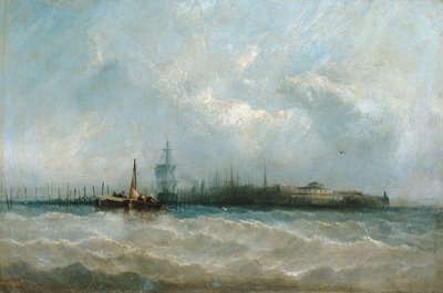 Nueva York desde el Puerto Mostrando la Batería y el Jardín del Castillo, 1858 de Alfred Copestick