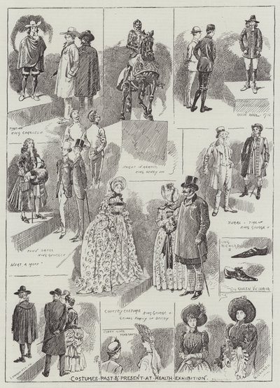 Trajes Pasados y Presentes en la Exposición de Salud de Alfred Courbould