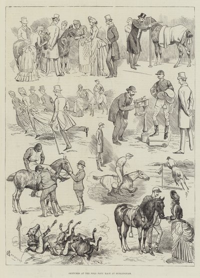 Bocetos en la carrera de polo en Hurlingham de Alfred Courbould