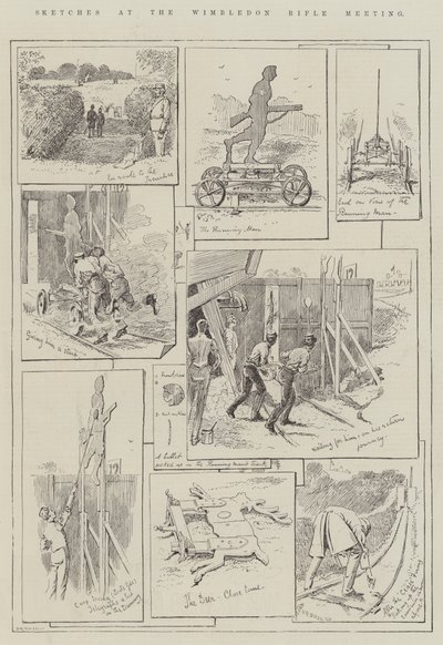 Bocetos en la reunión de rifles de Wimbledon de Alfred Courbould