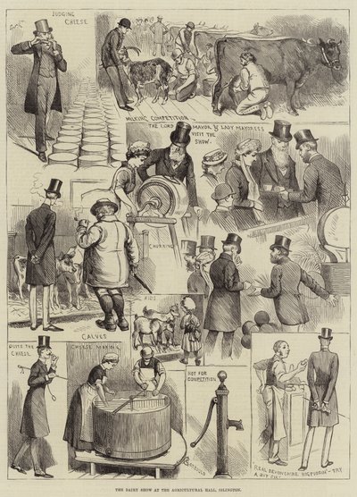 La feria de productos lácteos en el Agricultural Hall, Islington de Alfred Courbould