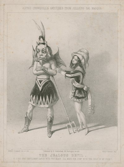 Bocetos de Alfred Crowquill del baile de máscaras de Jullien: El diablo celoso de Alfred Crowquill