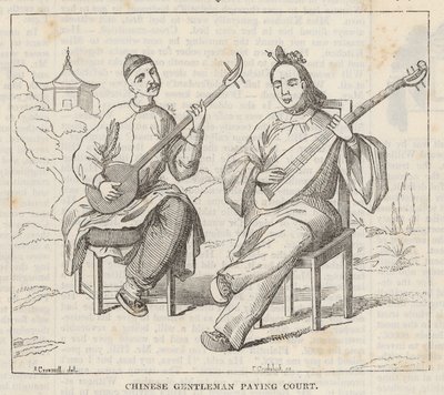 Caballeros chinos jugando a la corte de Alfred Crowquill