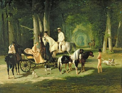El Sr. y la Sra. A Mosselman y sus dos hijas de Alfred Dedreux