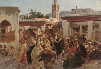 Escena callejera marroquí (óleo sobre lienzo) de Alfred Dehodencq
