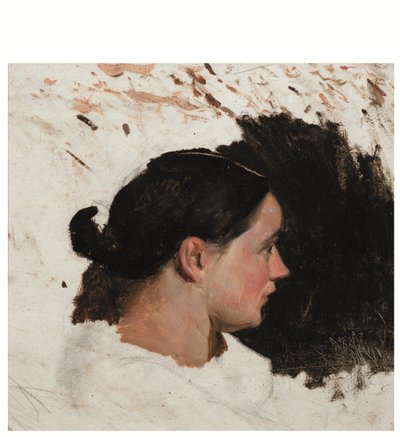 Retrato de niña (óleo sobre papel) de Alfred Dehodencq