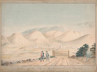 Vista de la ciudad de San Cristoval de la Laguna desde la carretera de Las Mercedes de Alfred Diston