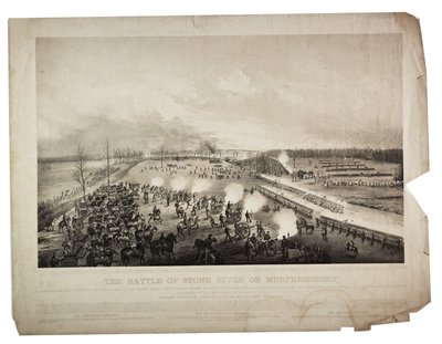 La batalla por Stone River o Murfreesboro, 1863 de Alfred E. Mathews