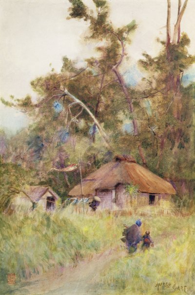 Un día tormentoso en Japón, c.1889 de Alfred East